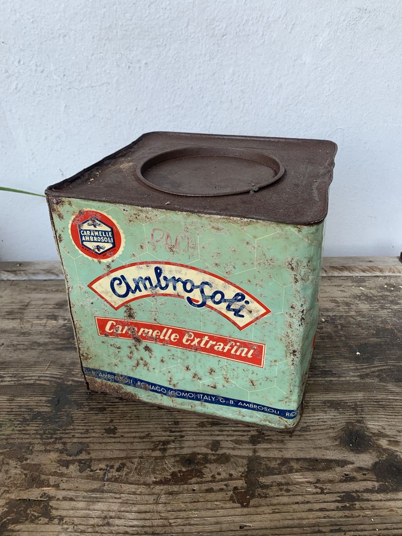 Scatola in latta Caramelle extrafini Ambrosoli vintage – LABORATORIO VINTAGE