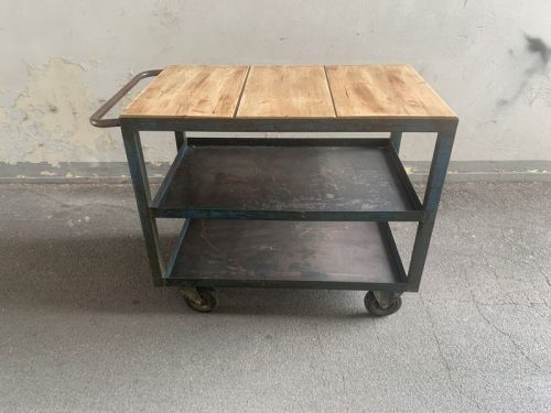 Carrello industriale vintage H87 L100+12 maniglia P60 cm