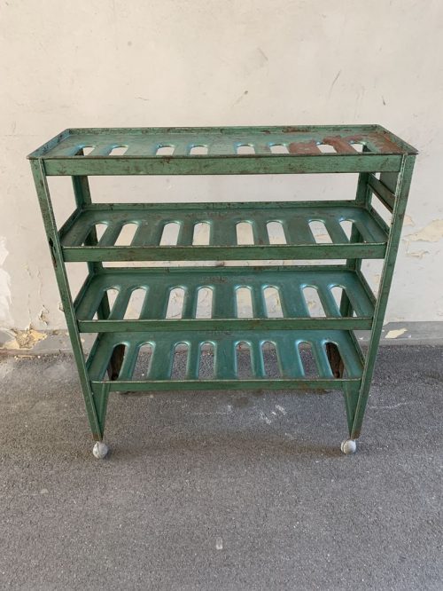 Carrello vintage verde - H115 L102 P36 cm - SOLO NOLEGGIO