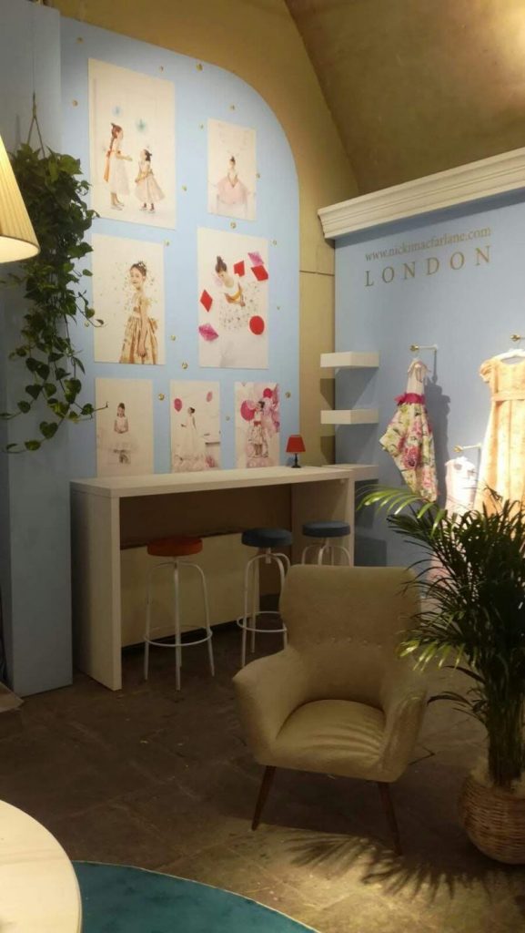 Noleggio arredi per Nicki Macfarlane a Pitti Bimbo