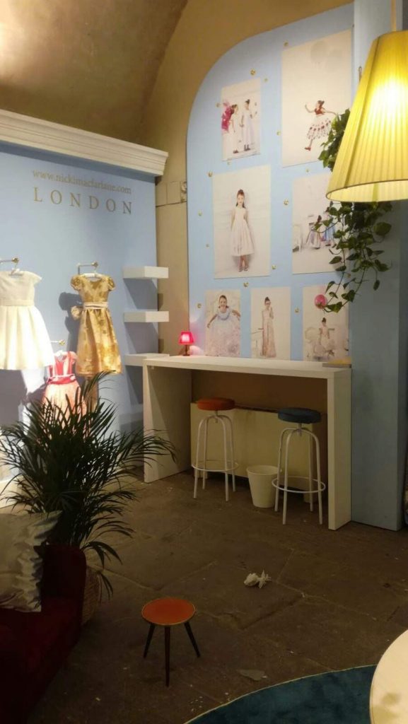 Noleggio arredi per Nicki Macfarlane a Pitti Bimbo