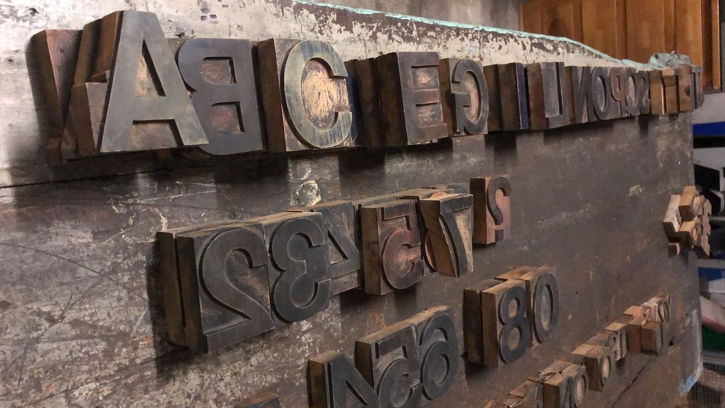 Lettere tipografiche in legno vintage