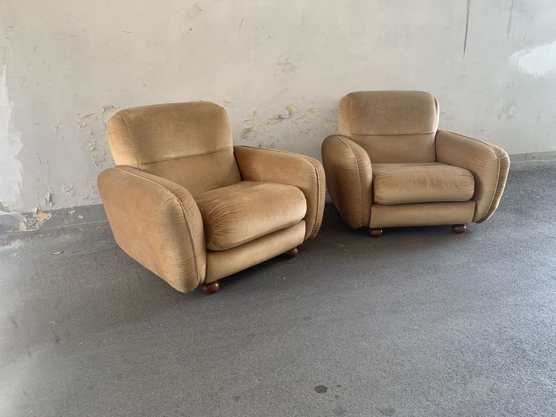 Poltrone color marrone vintage - coppia - immagine 2