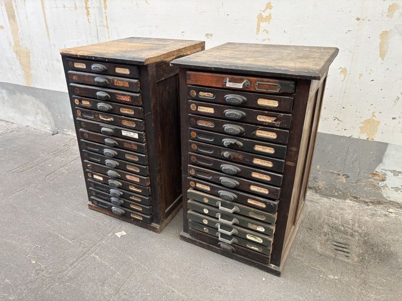 Cassettiere tipografiche vintage H100 LxL 60x63 cm