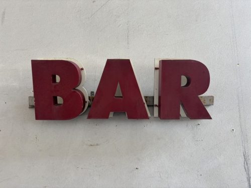 Insegna BAR in ferro vintage - H30 L90 cm - 2 pezzi