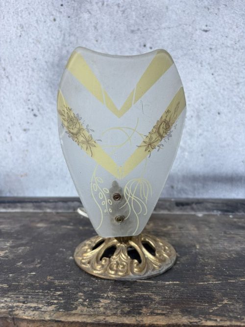Lampada vintage da comodino in vetro
