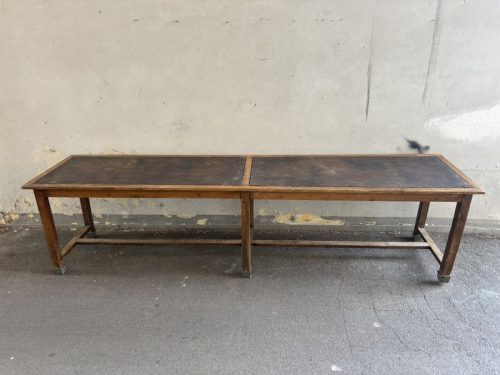 Tavolo vintage in legno da merceria - H75 L300 P70 cm