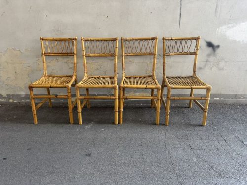 Sedie bambu vintage - 4 pezzi