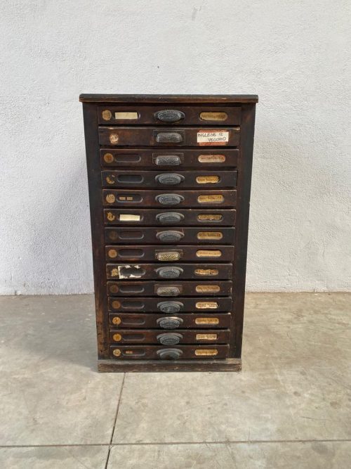 Cassettiera tipografica antica