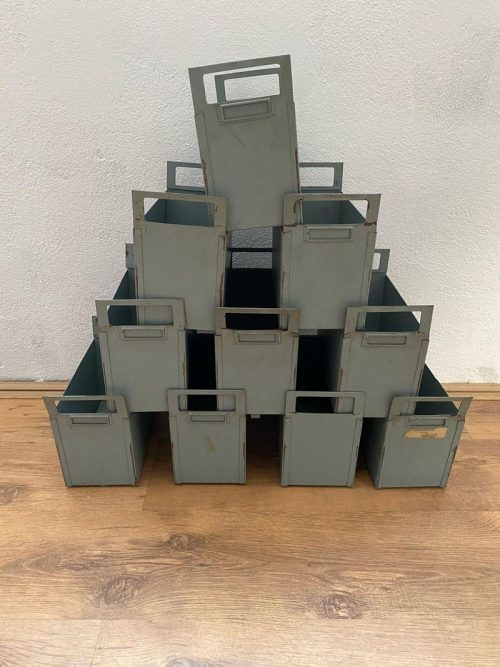 Cassettine in ferro industriali H15 -21 con maniglia- LxL 29x13 cm