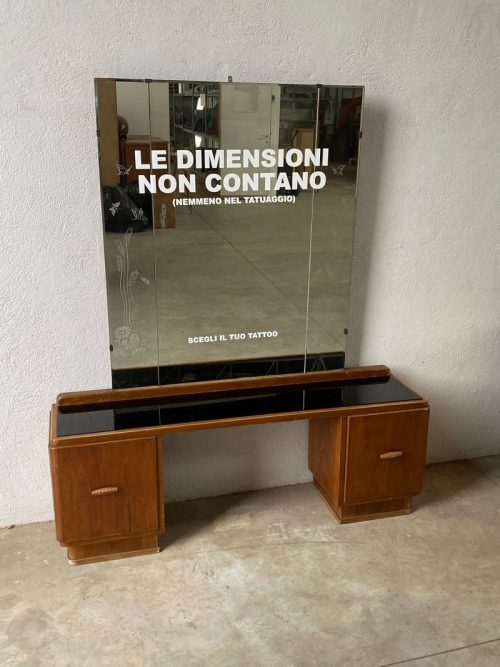 Consolle da camera con specchiera - H50 L140 P33 cm - Specchio 95x110 cm