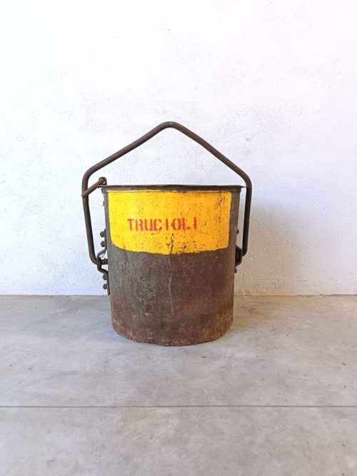 Secchio gigante industriale porta trucioli vintage