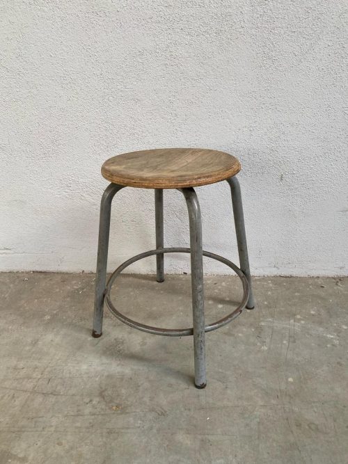 Sgabellino vintage seduta legno - H48 cm