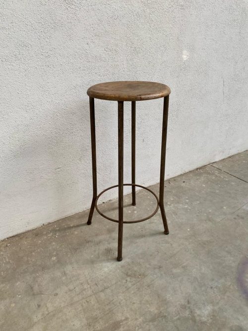 Sgabello vintage seduta in legno - H74 cm