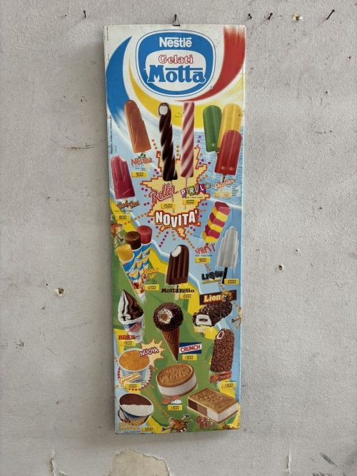 Tabelle pubblicitarie gelati vintage