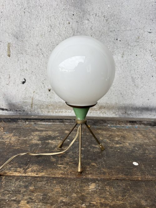 Lampada sfera opalina vintage - H23 cm