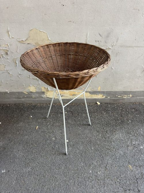 Cesta in rattan vintage - H68 diam. 52 cm