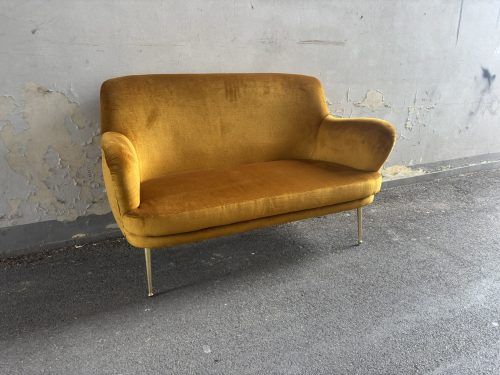 Divano stile anni 50 velluto ocra