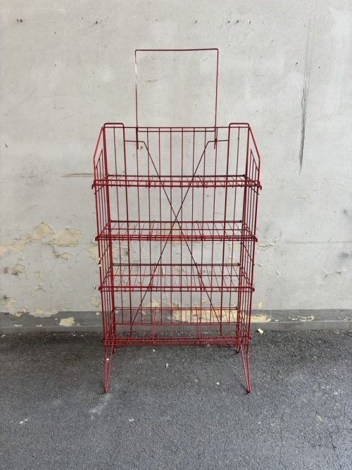 Espositore da negozio rosso vintage - H127+30 L72 P38 cm