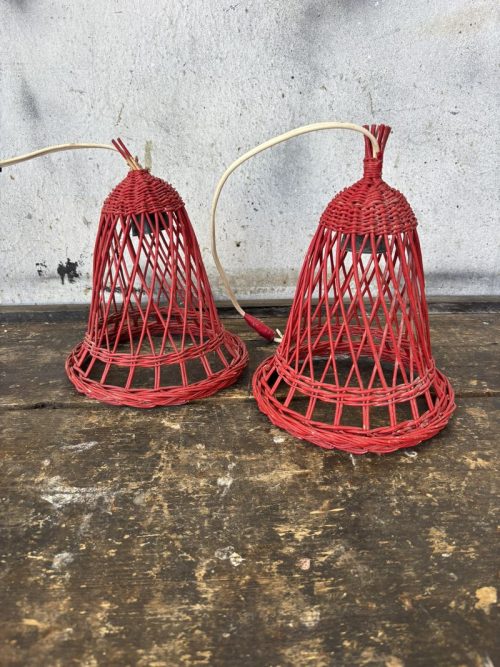 Lampadari vintage in vimini