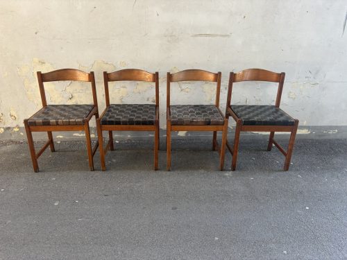 Sedie vintage in pelle intrecciata