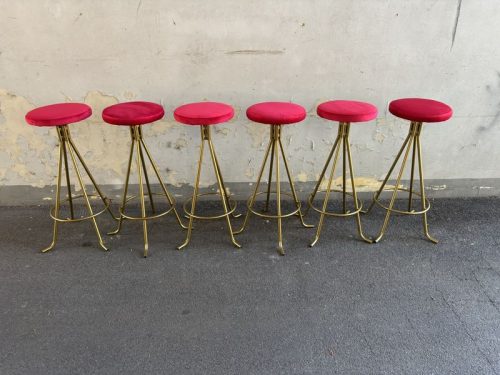 Sgabelli oro nostra produzione seduta velluto rosso